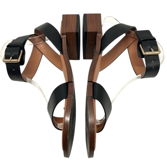 Simkhai Turner Black Leather Block Heel Minimalist Sandals Women’s 39 - Picture 12 of 15